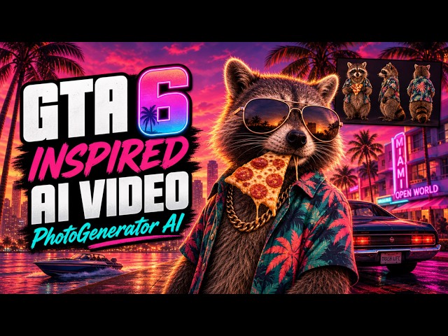 How I Made a GTA 6-Inspired Raccoon Chase With AI | PhotoGenerator AI Review