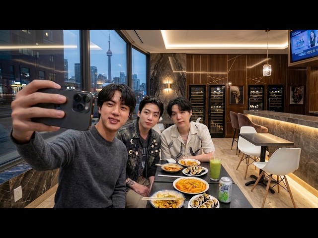 JIN, JUNGKOOK & SUGA CAUGHT ON CAMERA! Eating at Woojoo Bunsik Restaurant in Toronto