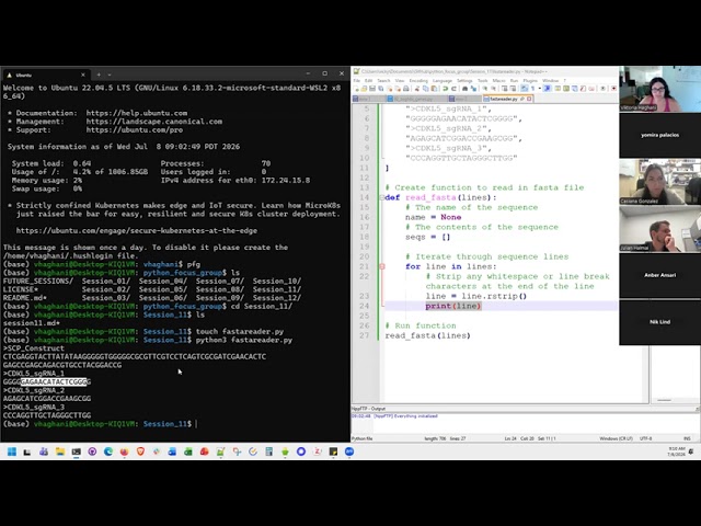 Python Focus Group Session 11: Writing Our Own Function to Read FASTA Files