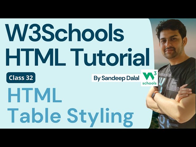 W3Schools • W3Schools HTML • W3Schools HTML Tutorial • Class 032 • W3Schools HTML Table Styling