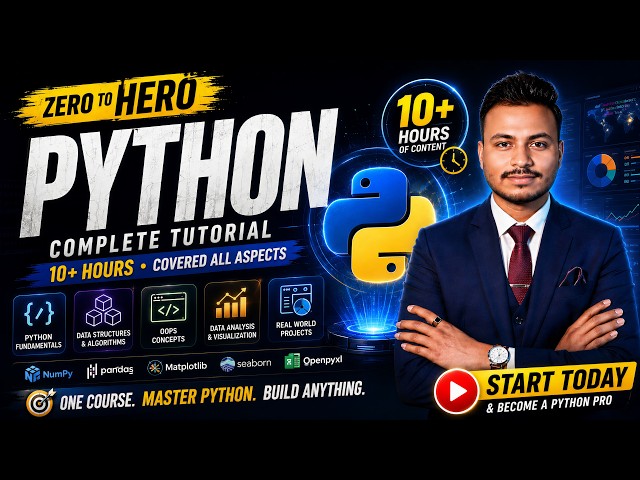 Python Full Course 2026 – Zero to Data Analyst 🔥 (Complete Tutorial)
