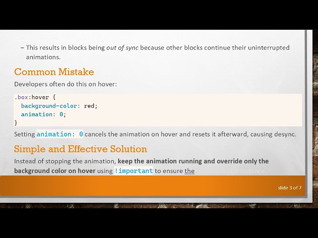 Keeping CSS animation in Sync with Hover Effects Without Resets