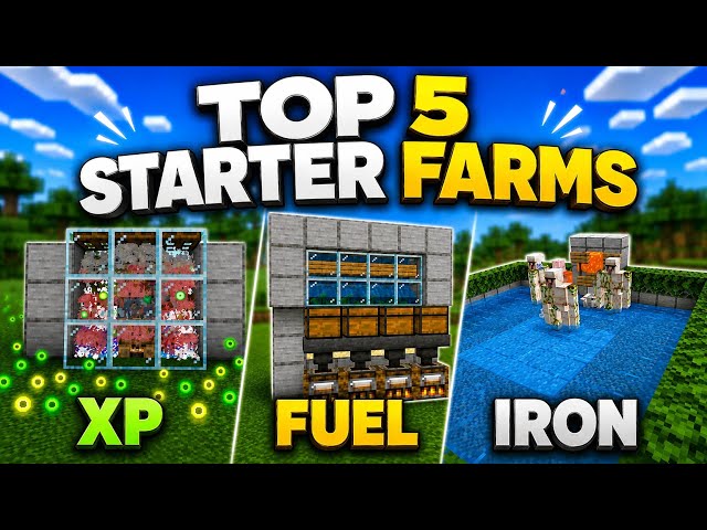 Top 5 EASIEST Starter Farms in Minecraft Bedrock (Build These First!)