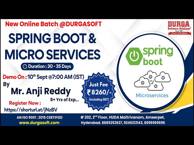SPRING BOOT & MICRO SERVICES Online Training @ DURGASOFT
