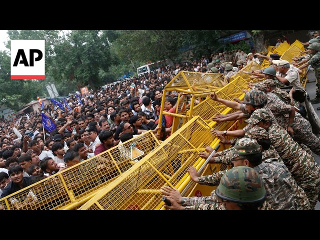 Indian police clash with Cockroach Party supporters near Parliament