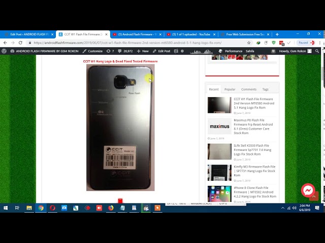 CCIT W1 Flash File Firmware 2nd Version MT6580 Android 5.1 Hang Logo Fix Rom