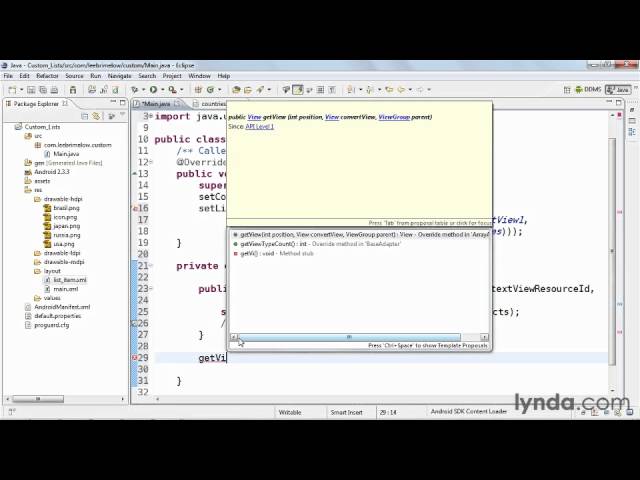Android Training The User Interface and Controls: customlists