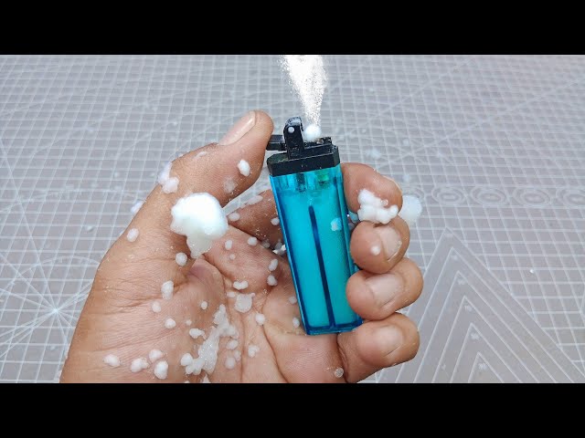 How To Make Artificial Snow Using a Gas Lighter | Snow Maker | Science Experiments
