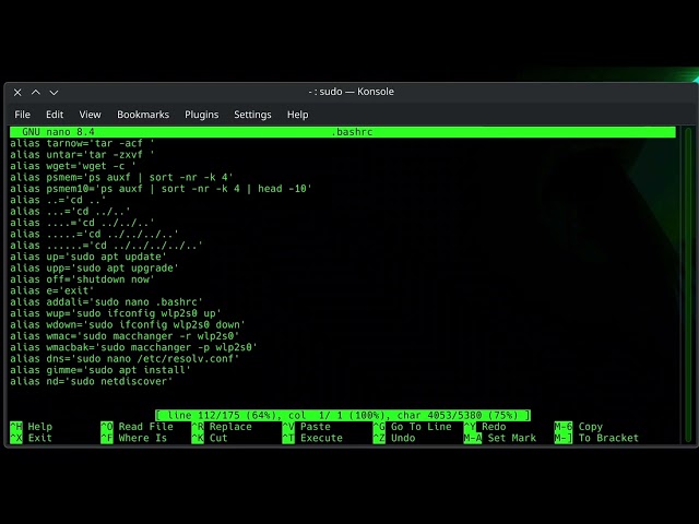 Creating an alias in Linux 