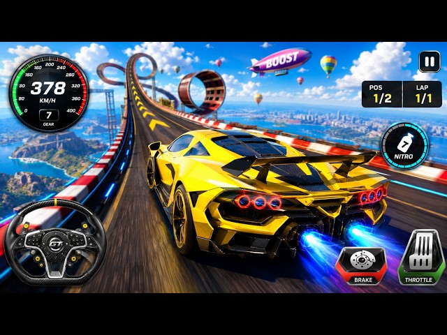 Car Extreme Car Stunt Beam 3D - GT Mega Ramp Car Racing Simulator 3D - Car Extreme Crash GamePlay