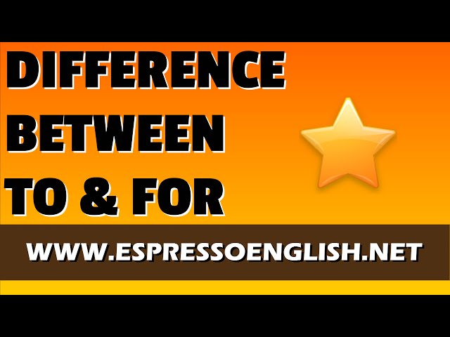 Prepositions in English: Difference between TO and FOR