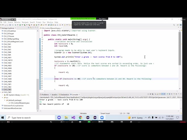 Java , Ch 5 , Selection , If , Else IF,  prompts the user to enter a number display  reward points.