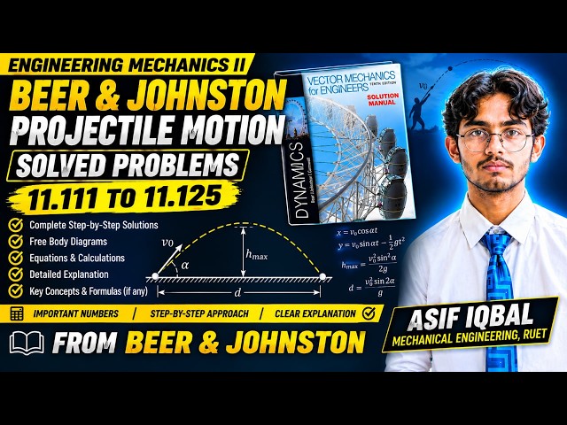 Beer & Johnston Dynamics Problems 11.111–11.125 | Engineering Mechanics II | Solved Problems