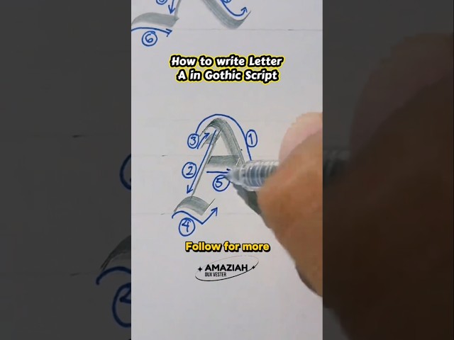 How to write Letter A-E in Gothic Script #shorts