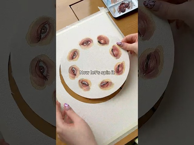 The Trick to Creating an Animated Painting👁️🎨#watercolor #watercolortutorial #painting