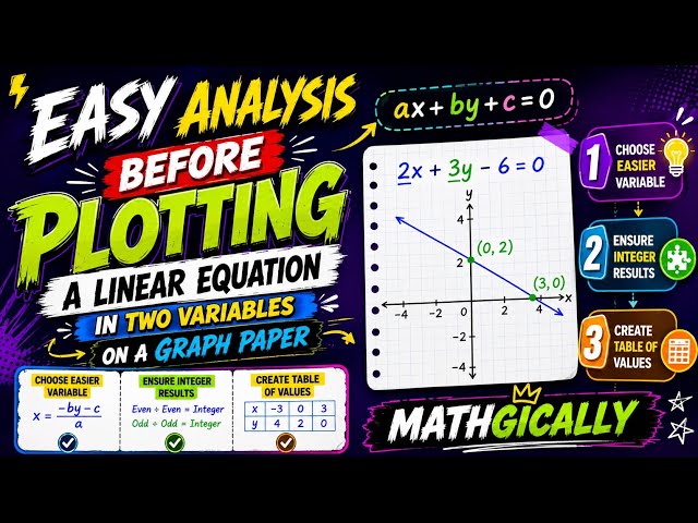 EASY ANALYSIS BEFORE PLOTTING A LINEAR EQUATION IN TWO VARIABLES #maths #algebra #concept #tricks 