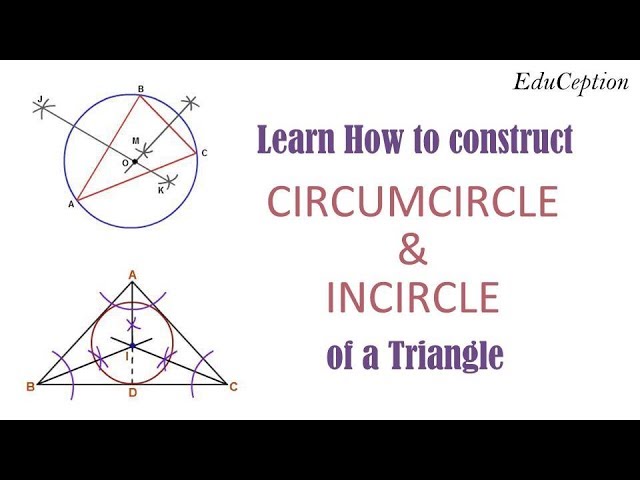 How to construct CIRCUMCIRCLE & INCIRCLE of a Triangle