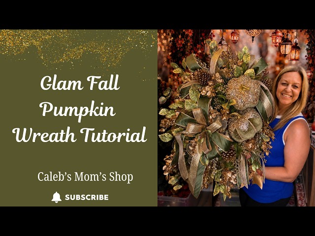 Viral Home Goods Glam Pumpkin Wreath Tutorial | DIY Fall Wreath #falldecor #fallwreath #diy