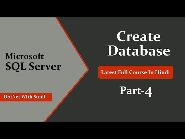 Create Database in SQL Server | SQL Server Tutorial for Beginners | Hindi