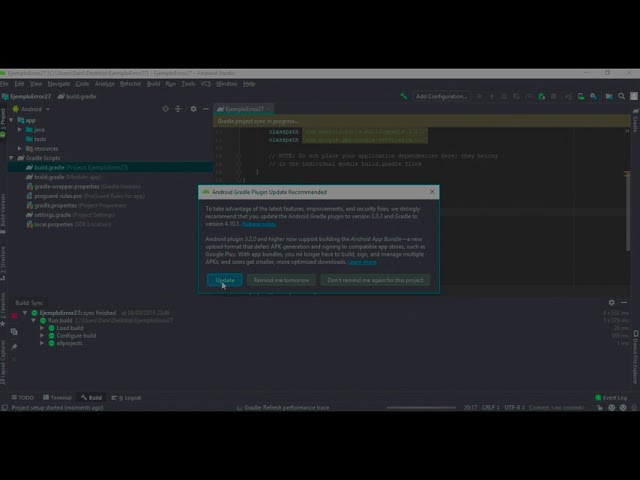Solución error en modulos (Affected Modules: support-core and support-compat)