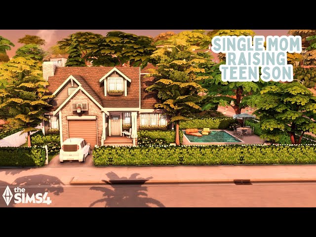 Single Mom Raising Teen Son🏀The Sims 4 Speed Build
