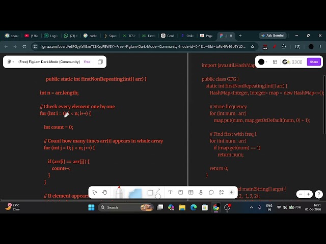 First Non Repeating Element in Array | Java HashMap | DSA Interview Question