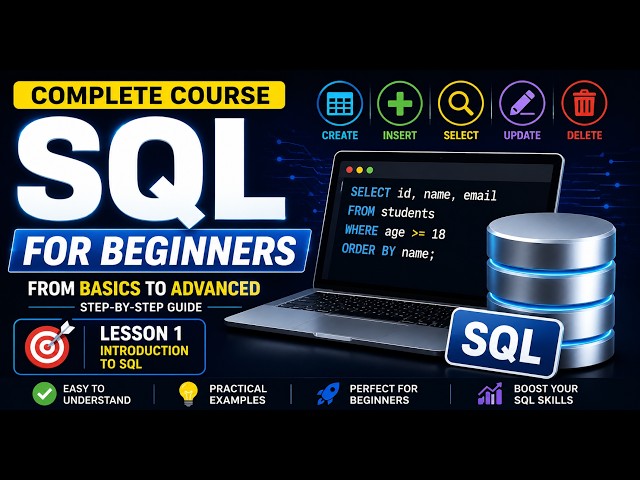 SQL Complete Course for Beginners  youtube|Lesson 1: Introduction to SQL
