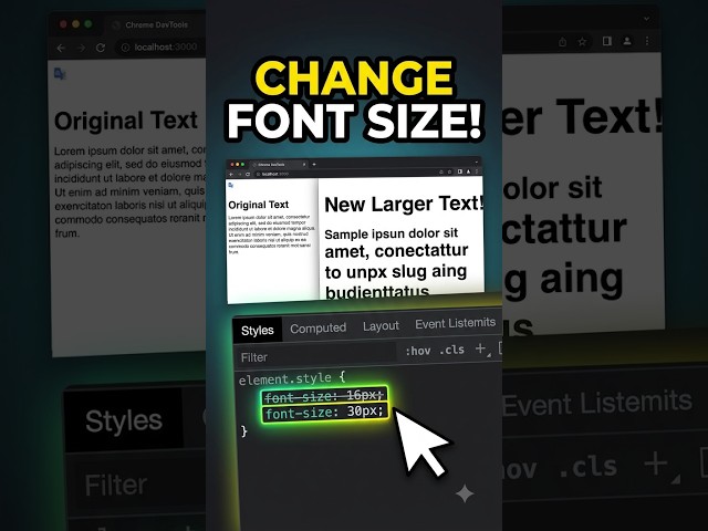 Change Any Website Font Size With Inspect Element 🔥 #shorts