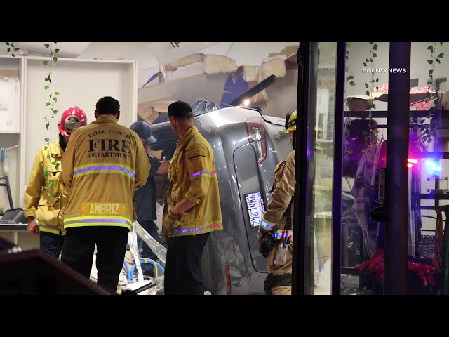 Car Crash Sends One Vehicle Inside Pharmacy | Long Beach, CA