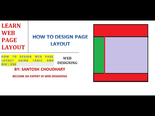 HOW TO DESIGN WEB PAGE LAYOUT USING DIV AND TABLE : TUTORIAL BY SANTOSH CHOUDHARY