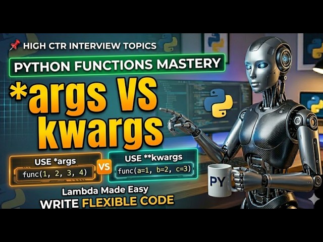 12. Master Python Functions | *args, kwargs, Lambda & Real Examples