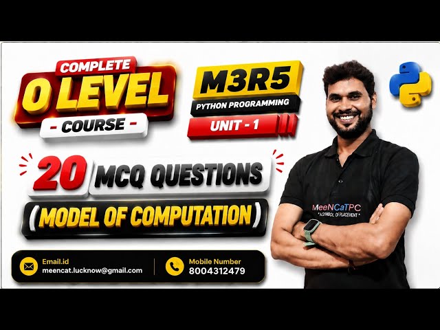 O Level Python Unit 1 Topic 1 | Model of Computation | 20 Most Important MCQs | July 2026