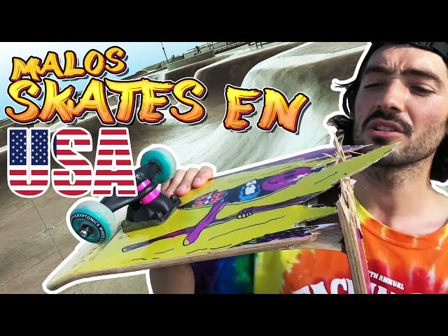 patinando tabla de MIERDA en ESTADOS UNIDOS / venice beach skate park