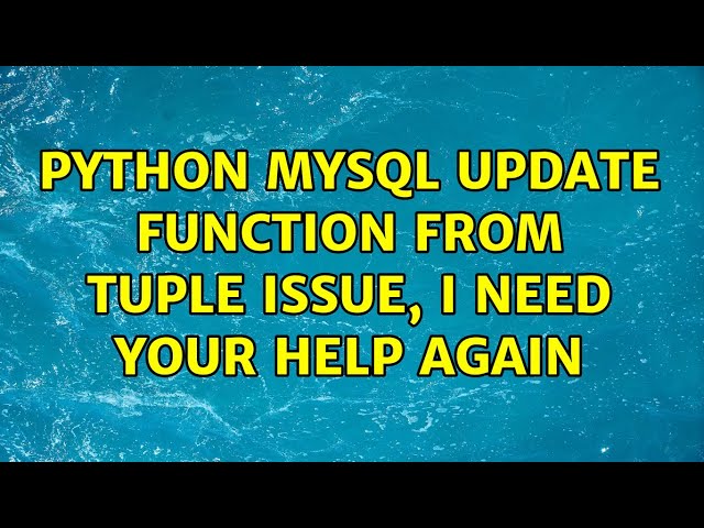 python mysql update function from tuple issue, I need your help again
