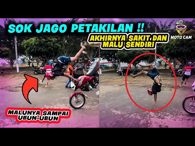 TUTORIAL MALU DIDEPAN UMUM‼️ Detik-detik Pengendara Petakilan Kena Karma