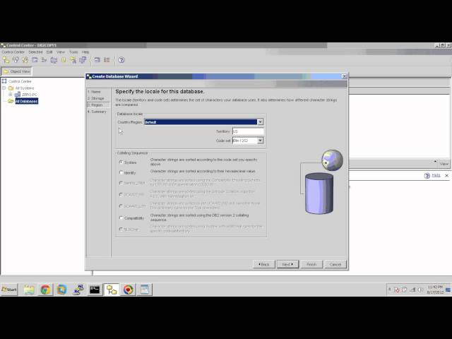 DB2 Certificación, IBM DB2 CREATE DATABASE Wizard