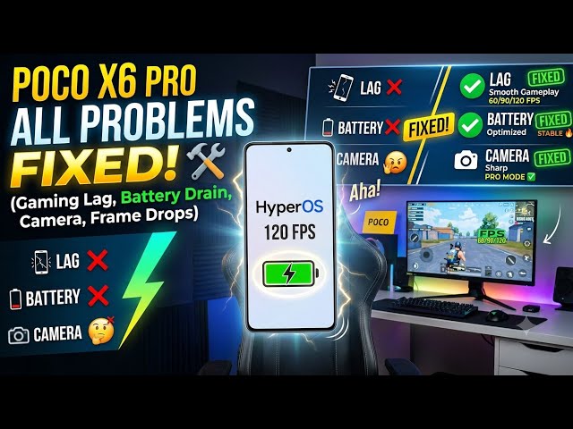 POCO X6 Pro Fix All Bugs ⚡ BGMI Lag, Frame Drop & Battery Issue Solved!