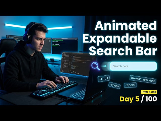 Build an Animated Expandable Search Bar with HTML & CSS (No JavaScript) | Day 5/100 Projects