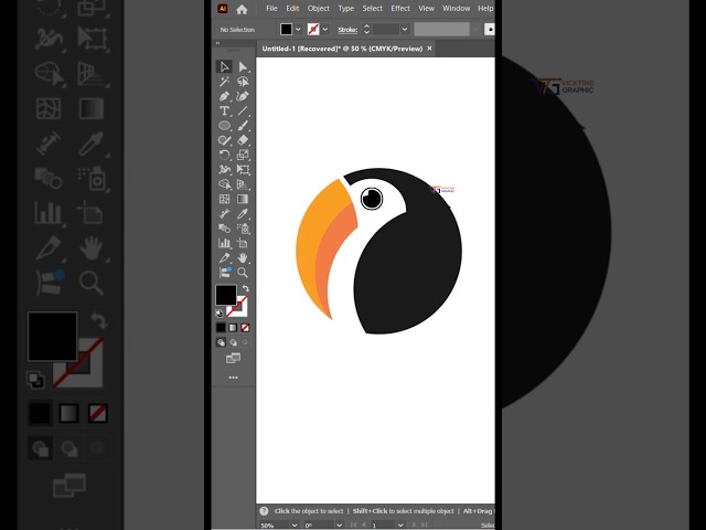 Adobe illustrator 2026: Easy Toucan Bird Logo Design Tutorial Using Circles & Shape Builder Tool! 🔥