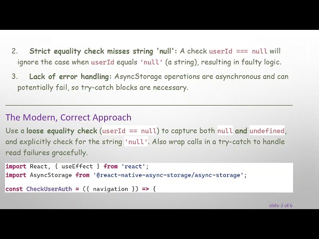 Handling null Values from AsyncStorage in React Native Correctly