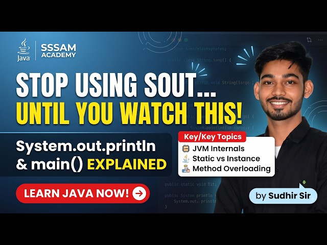 🔥 System.out.println & main() Method in Java Explained | JVM, Static, Command Line Arguments