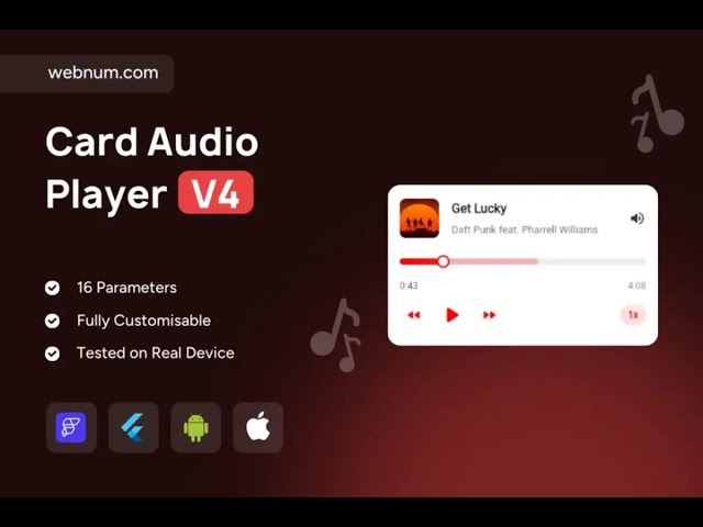 FlutterFlow Audio Player Widget V4 | Clean Card UI 🎧 #flutterflow #audio #player #widget