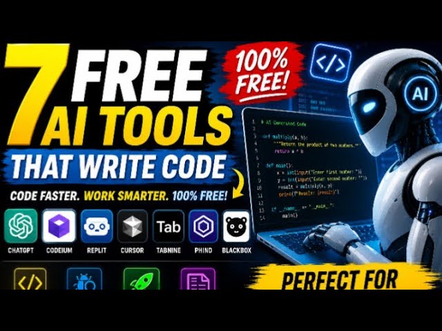 7 FREE AI Tools That Write Code in Seconds | Best AI Coding Tools for Developers (2026)ChatGPT.