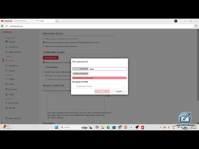 How to set Anydesk Password #coding #learnwithrehan #password #anydesk #youtube #shortvideo 