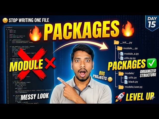 👉 Python Day 15 🔥 | Packages Explained | Modules vs Packages with Real Projects 🚀