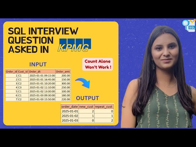 🔥KPMG SQL INTERVIEW: New and Repeat Customers Explained!