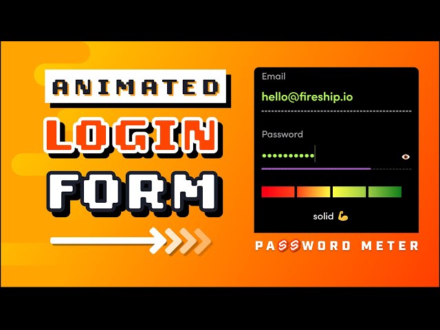 Animated CSS Login Form w/ Password Validation Meter