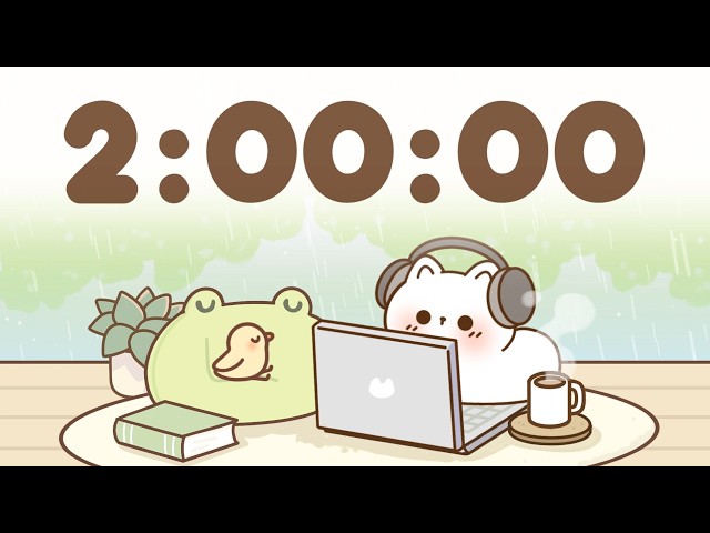 2 Hour Timer 🐱 2 Hr Study Timer for Classroom Focus