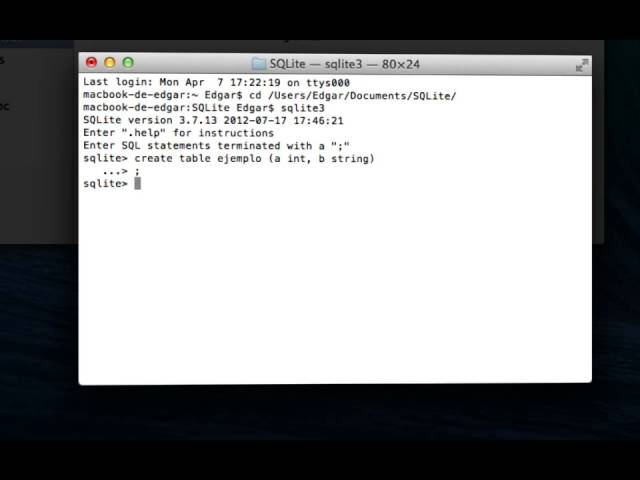 SQLite en Mac