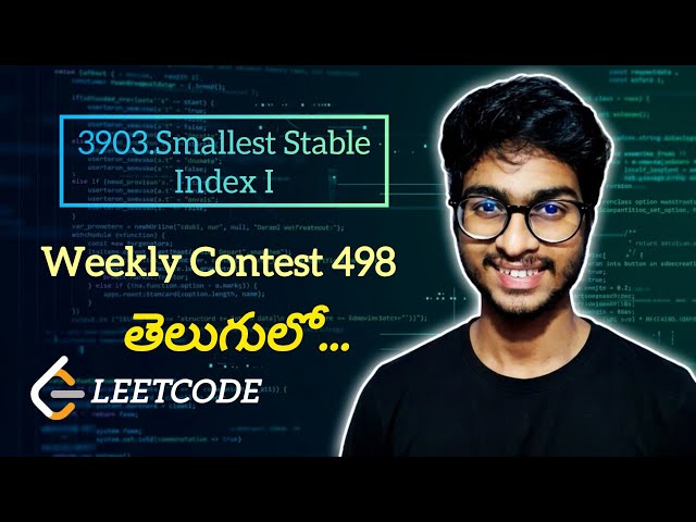 3903.Smallest Stable Index I | Weekly Contest 498 | Leetcode Daily |#leetcode #coding #telugu#python